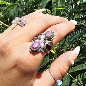 Ruby and garnet ring 925 size 7.75